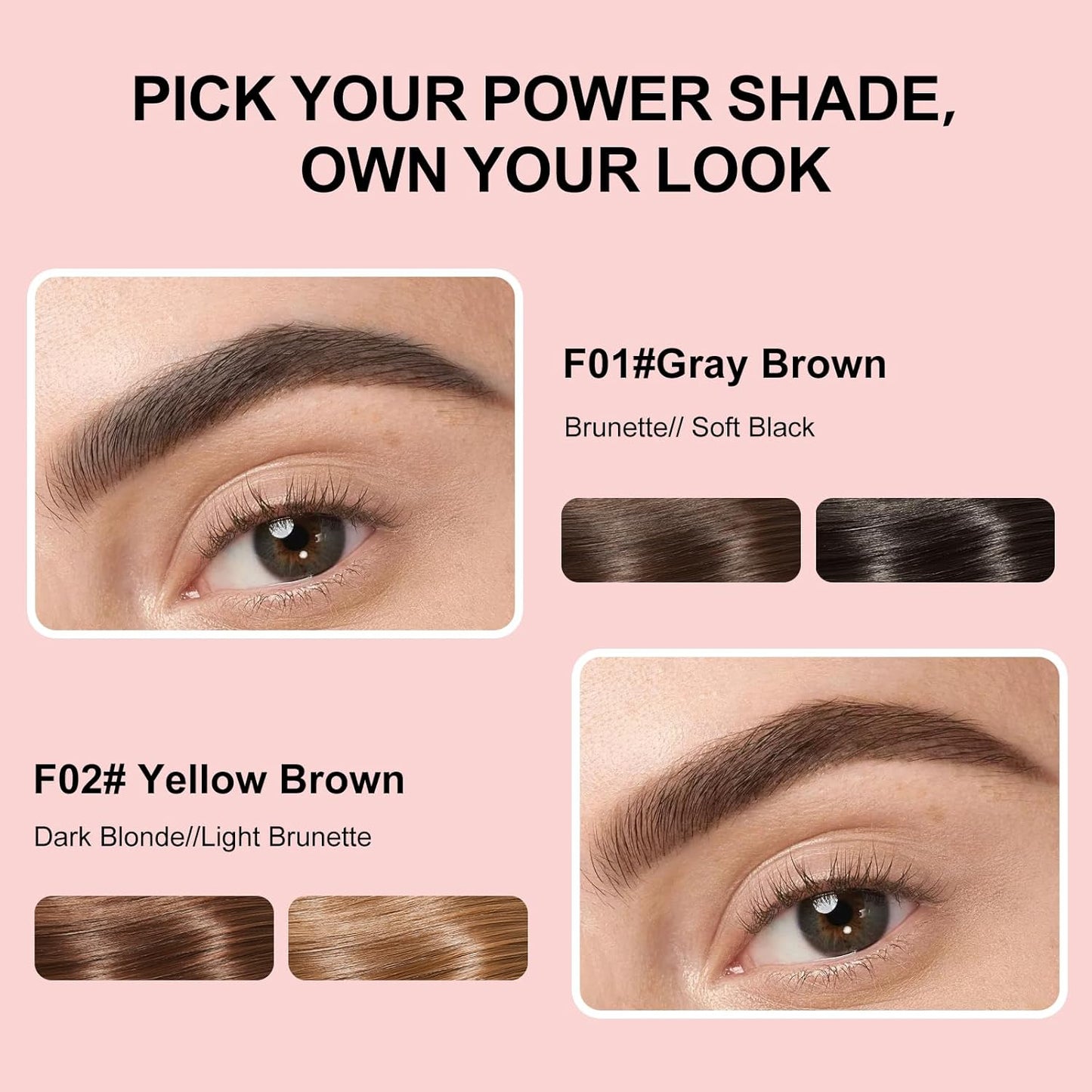 Eyebrow Pen with Hair-Like Strokes, Microblading Eyebrow Pen, Angled Brow Tint Brush for Eyebrows, Smudge Proof, Long Lasting, Easy to Color, Soft Black