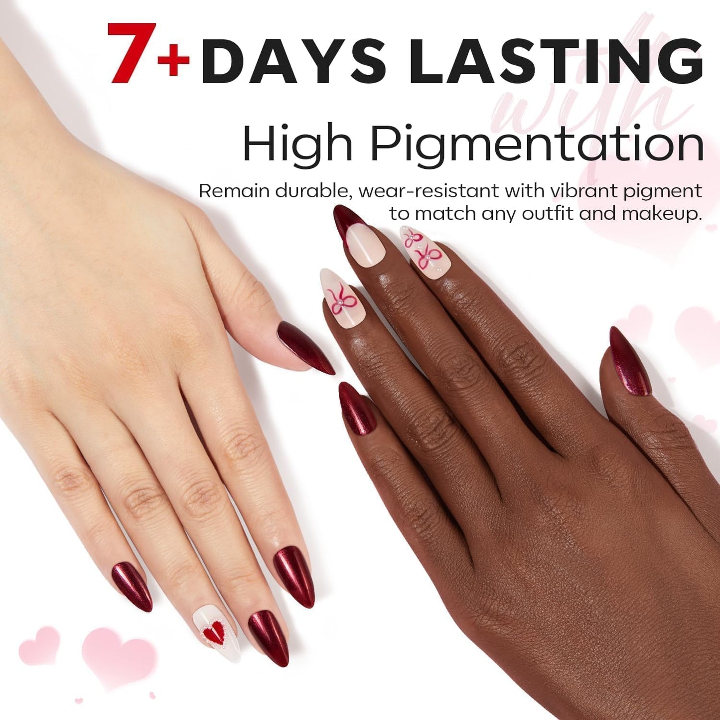 modelones Nail Polish Set, 6 Colors 2025 Classic Apple Red Cat Eye Glitter Mini Quick Dry Nail Lacquer Kit, Ruby Cherry Red Magnetic Sparkle DIY Nail Art Manicure Gift for Women Girls