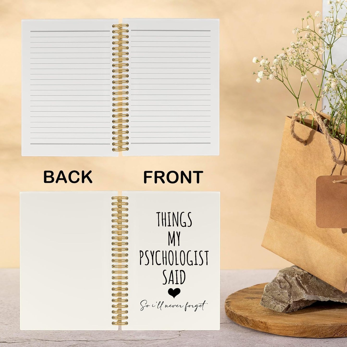 CUANFDDSF Psychology Gifts Notebook, Mental Health Therapy Journal Notebooks for Women, Psychologist Gifts for Women,Writing Pads, Mental Health Therapist Hardcover Spiral Notebook 5.5x8.3 Inch