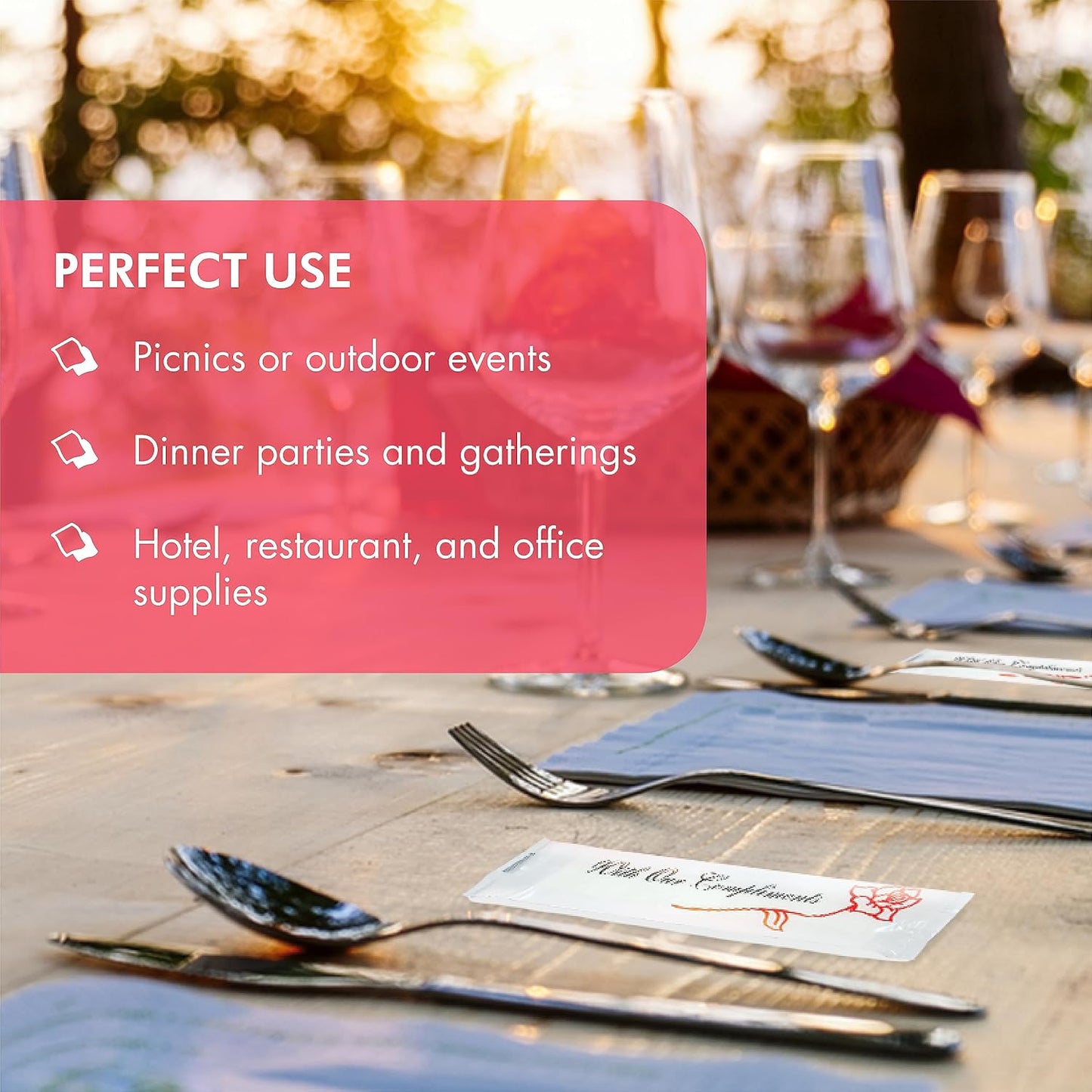 Diamond Wipes Pre-moistened Hand Wipes - “With Our Compliments” Logo 10x8” Extra Thick Lemon-Scented Pack of 500 Individually Wrapped Wet Wipes