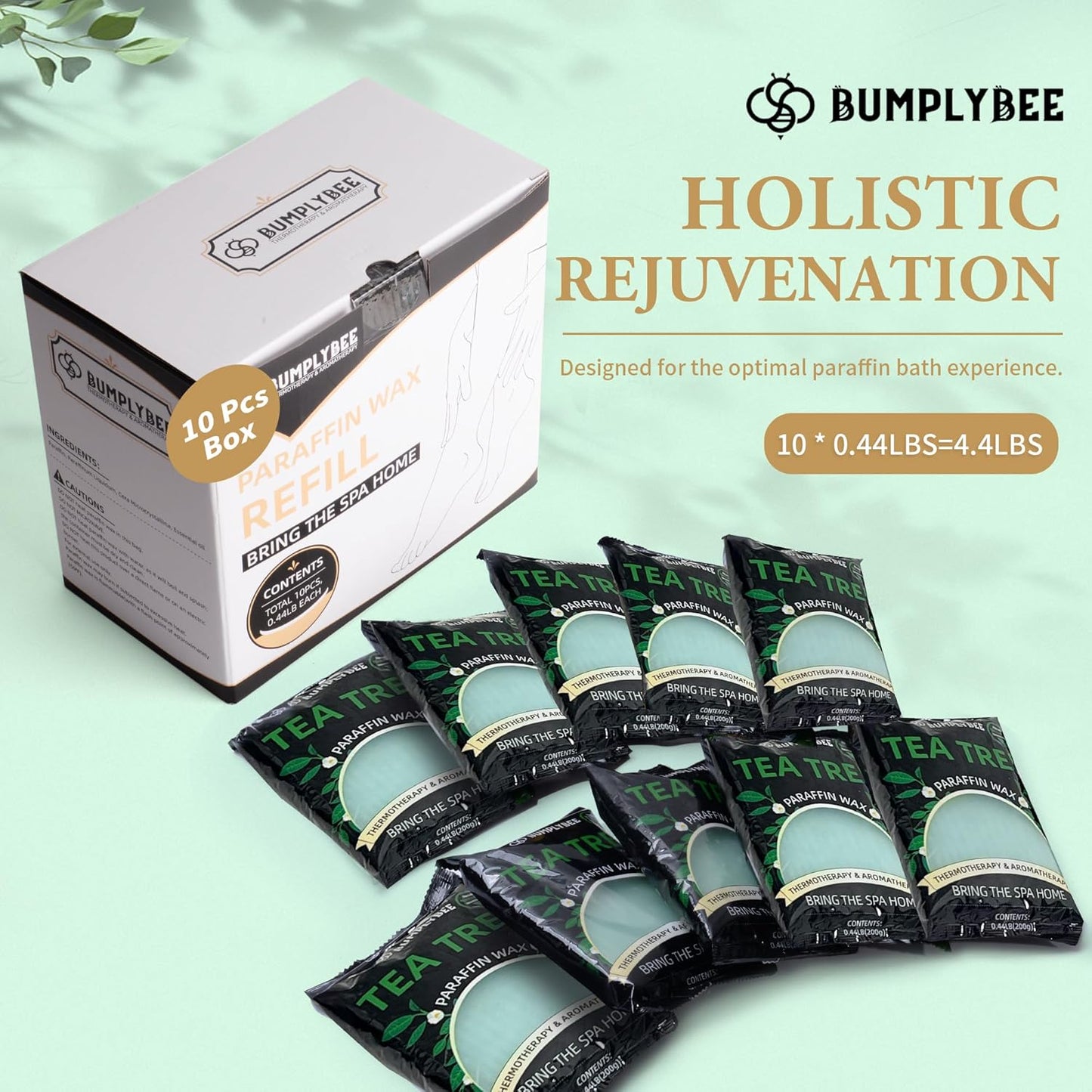 Paraffin Wax for Hand and Feet,10 Pack Tea Tree Paraffin Wax Refills for Hand & Foot Wax Bath, Moisturizing Hands Feet, Deep Hydration