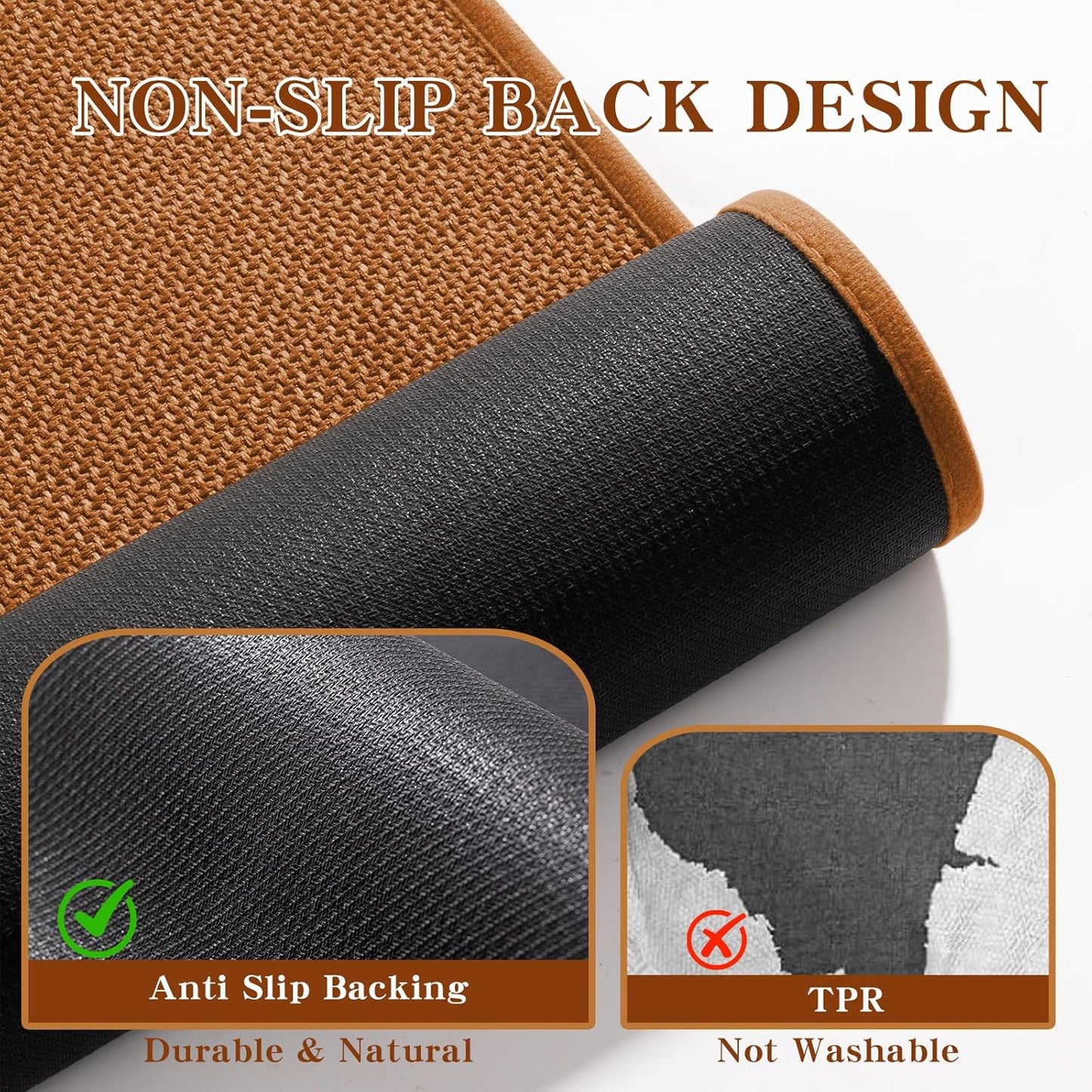 chakme Bathroom Rugs Mat 47x24, Ultra Thin Non Slip Bath Mat Large Quick Dry Absorbent Bath Mat for Bathroom, (Orange, 47"x24")