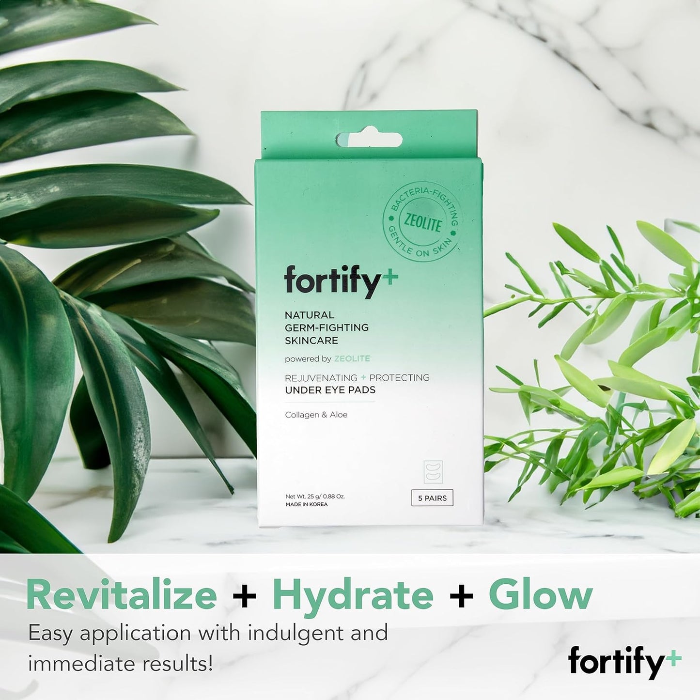 Fortify Under Eye Pads - Moisturizing & Anti Aging | Rejuvenates + Protects Skin | Clean Beauty | Made in Korea - 5 Pairs
