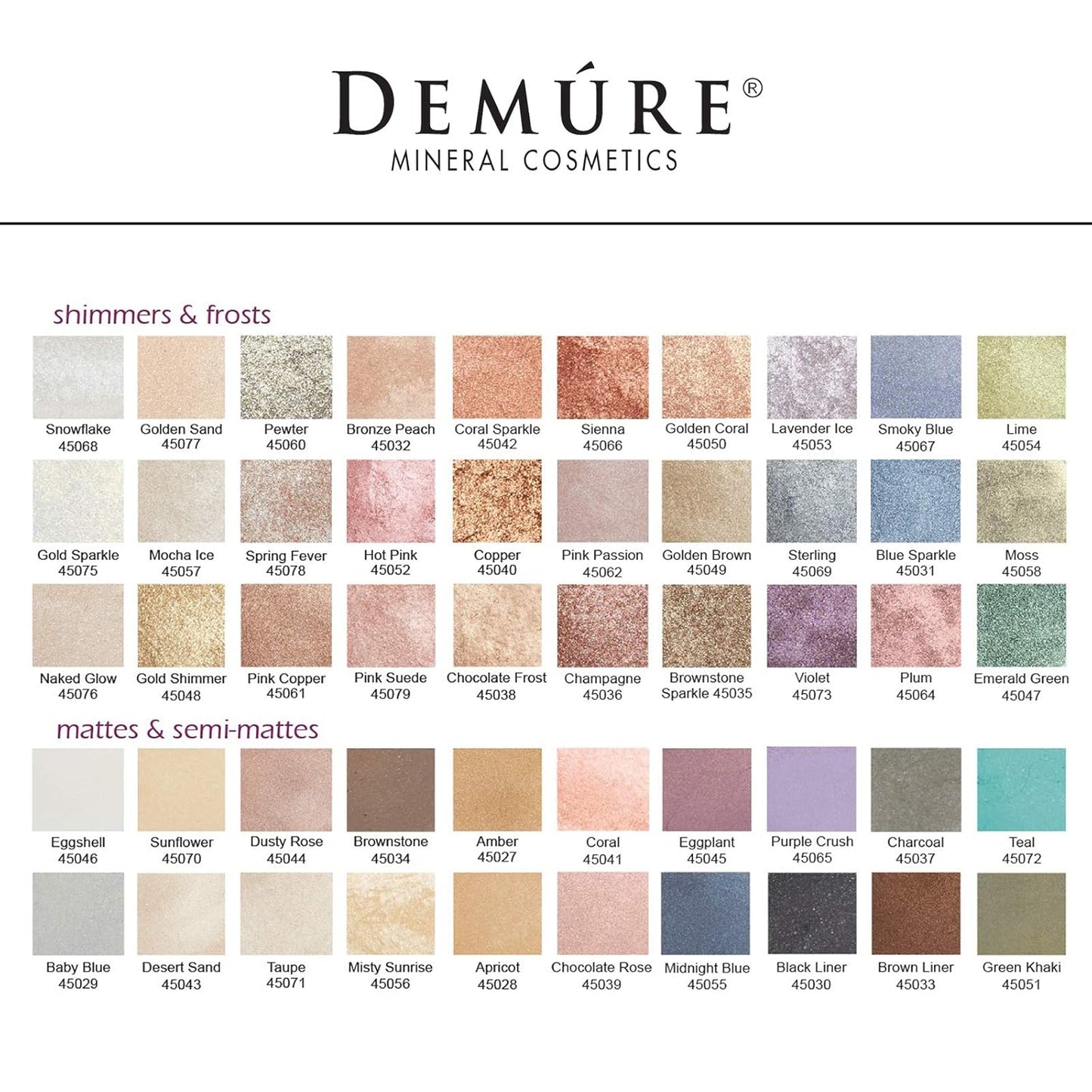 Demure Mineral Make Up (Charcoal) Eye Shadow, Matte Eyeshadow, Loose Powder, Eye Makeup, Professional Makeup