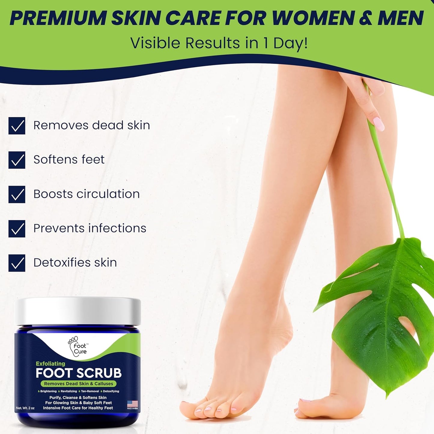 Exfoliating Foot Scrub with Pumice Stone powder - Gentle Moisturizing Foot Scrub for Dry Skin - Cracked Heel Repair for Smooth, Soft Feet - Pedicure Foot Spa 1 Pack