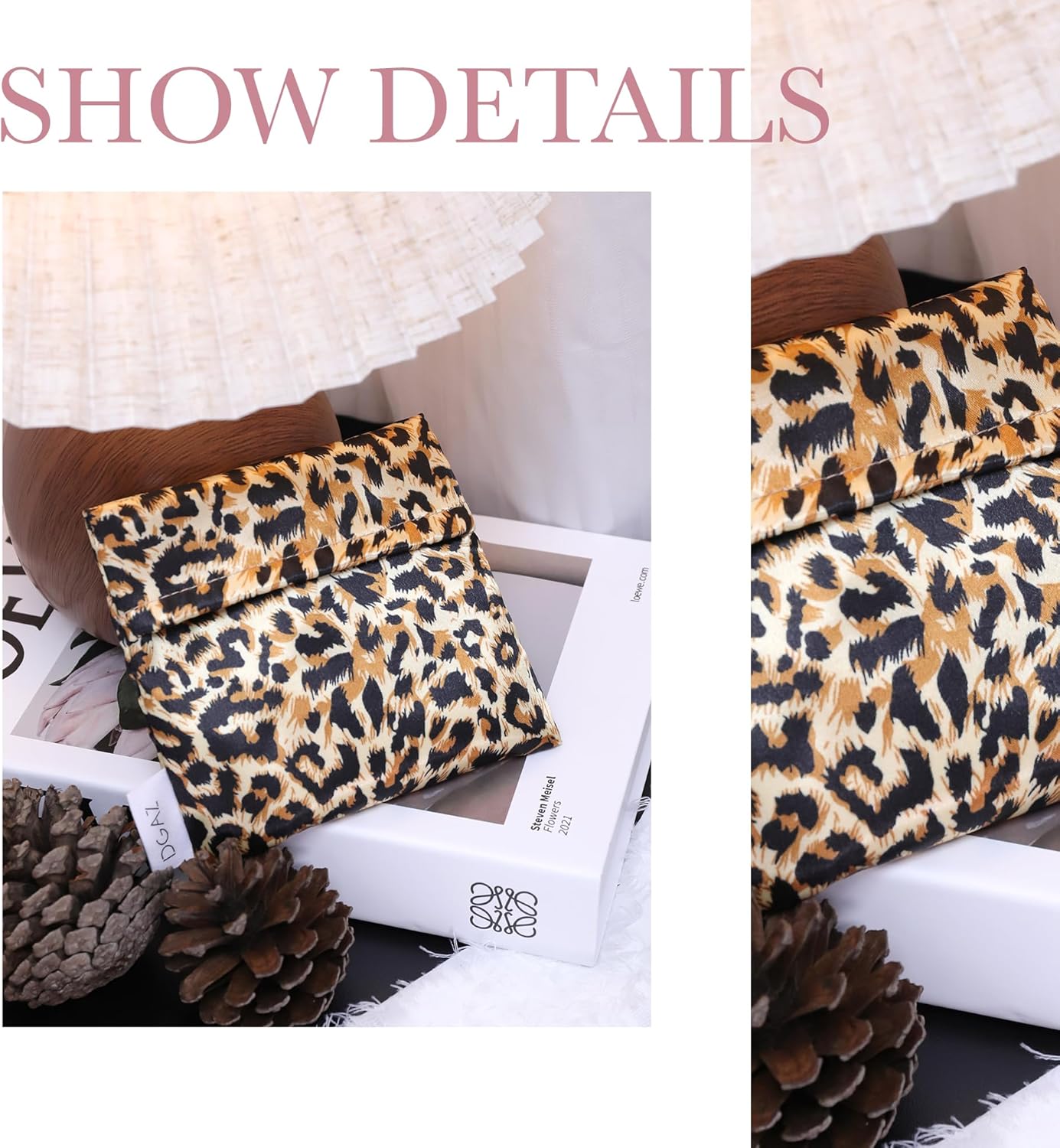 DGAZ Sanitary Napkin Storage Bag, Period Bag for Teen Aged Girls, Portable Period Bag for Panty Liners/Menstrual Cup/Small Tampons,Mini Makeup Bag for Purse(Leopard A)