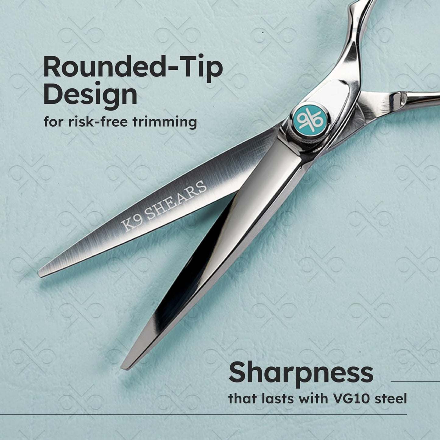 K9 6" Professional Hair Scissors – Barber Shears Made with Premium VG10 Steel, Lightweight, Razor-Sharp, Handcrafted with Ergonomic Handle and Convex Blade for Comfort, Also Great for Home Use