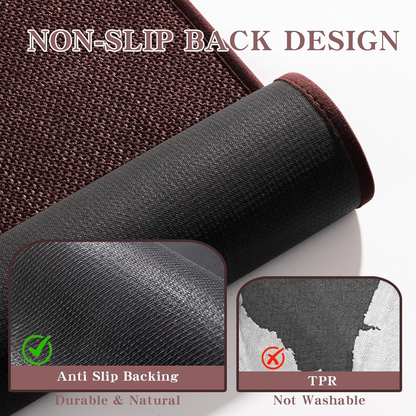 chakme Bathroom Rugs Mat U-Shaped 24x17, Ultra ThinNon Slip Bath Mat Small Quick Dry Absorbent Bath Matfor Bathroom Floor, (Purple, U-24"x17")