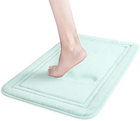 ITSOFT Memory Foam Bath Mat 59x23, Non Slip, Machine Washable, Quick Dry & Absorbent Rugs, Bath Mats for Bathroom Floor, Tub & Shower, Bathroom Rug, Spa Blue
