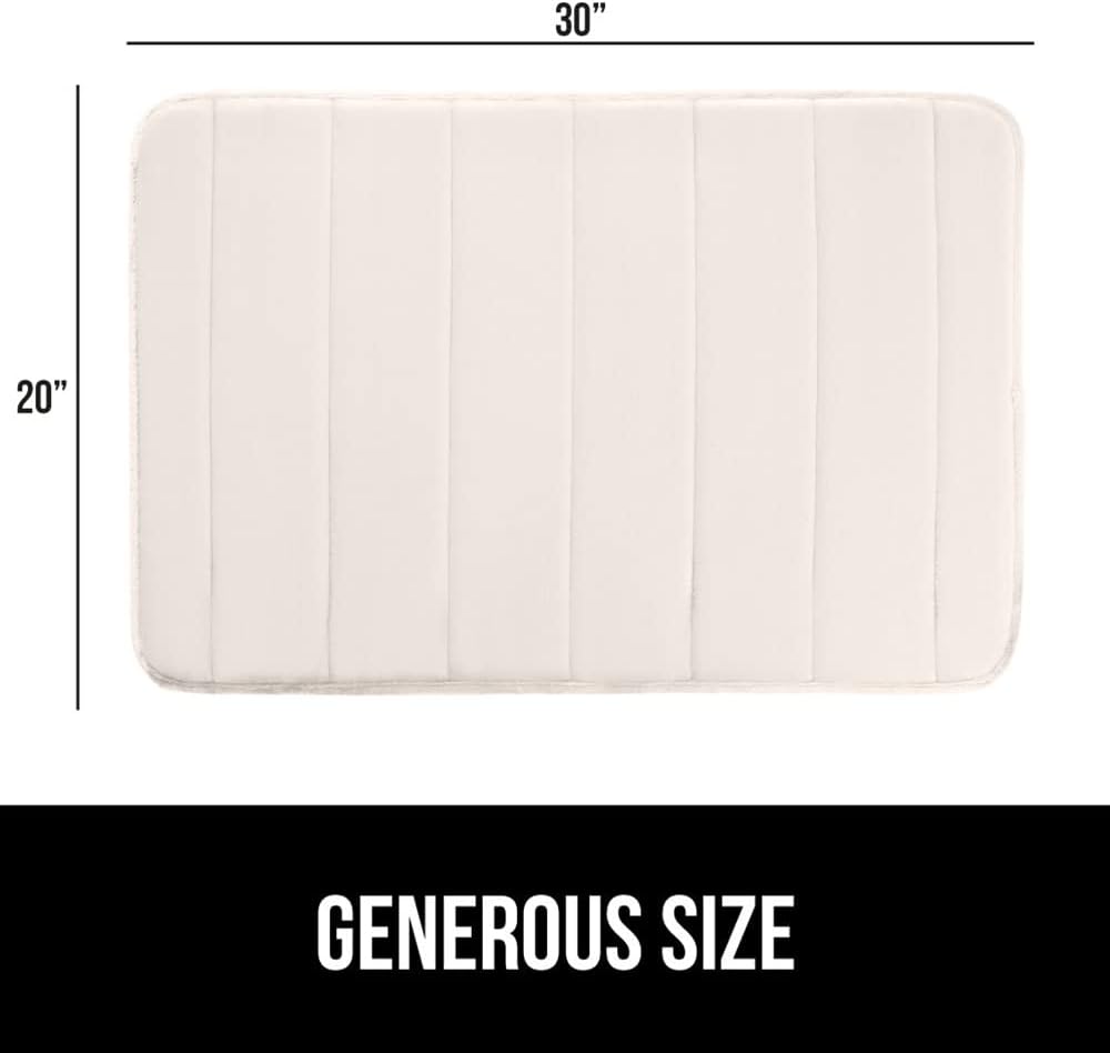 GORILLA GRIP Memory Foam Bath Mat, Soft Absorbent US Designed Bathroom Rug, Gripping Dots Machine Washable Bathmat, Cushioned Floor Mats, Shower Sink Rugs Room Décor Accessories, 30x20 Cream