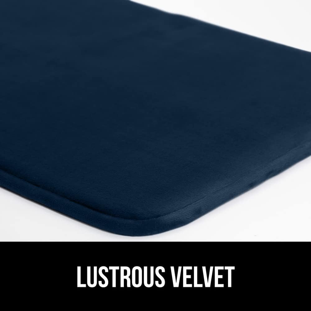 GORILLA GRIP Memory Foam Bath Rugs, Soft Absorbent Velvet Bathroom Mats, Durable Dots on Underside, Machine Washable Bathmat, Carpet Rug Room Decor for Shower Floor, 42x24 Mat, Navy Blue