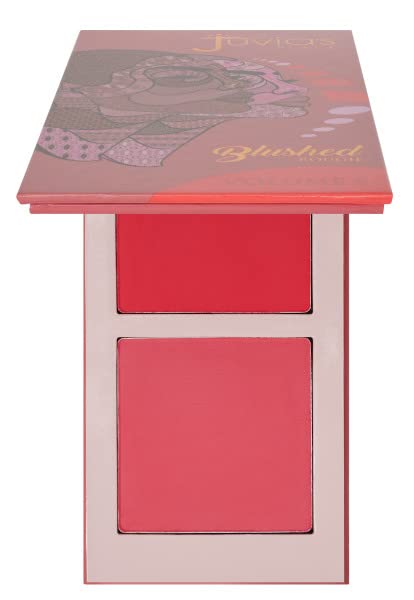 Juvia's Place Blushed Duo Blush Volume5 - Two Tone Pigmented Buildable Pressed Mineral Powder - Rosy Natural Cheeks Matte Fresh Finish for All Skin Color