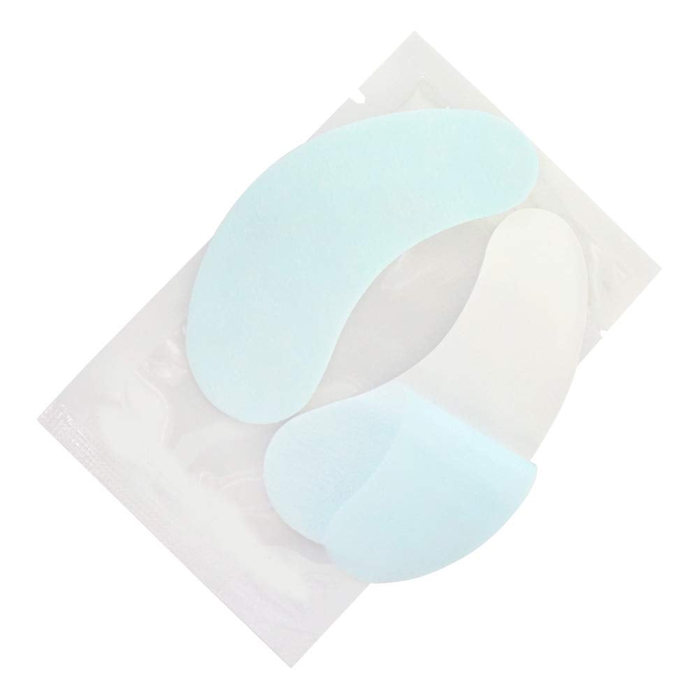 100 Pairs Set Under Eye Pads Disposable Eye Gel Patches for Eyelash Extensions Tool Kit, Blue Film