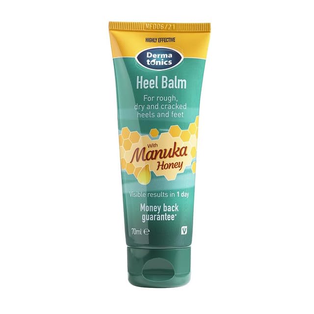 Manuka Honey Heel and Elbow Moisturizing & Exfoliating Cream for Dry and Cracked Heels | Dry Feet Treatment & Cracked Heel Repair for Rough, Dry and Cracked Feet, 2.37 fl oz Tube, 3 Pack