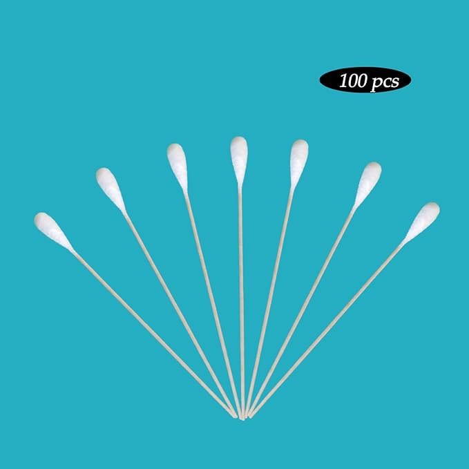 6 Inch Long Cotton Swabs (Large Size) 100pcs,Large Cotton Buds with Bamboo Handle for Pets, Gun Cleaning or Makeup