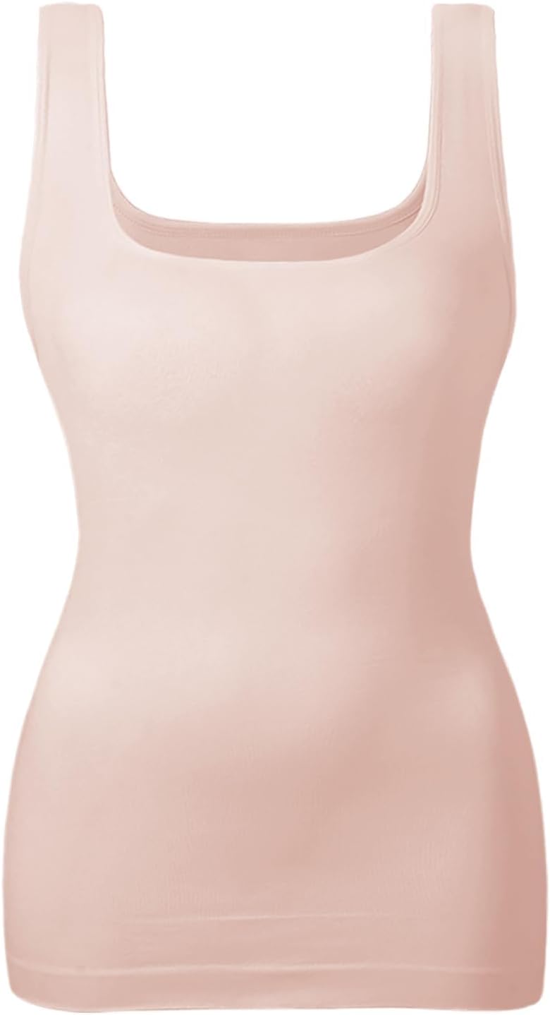 EUYZOU Women's Tummy Control Shapewear Tank Tops Seamless Square Neck Compression Tops Slimming Body Shaper Camisole
