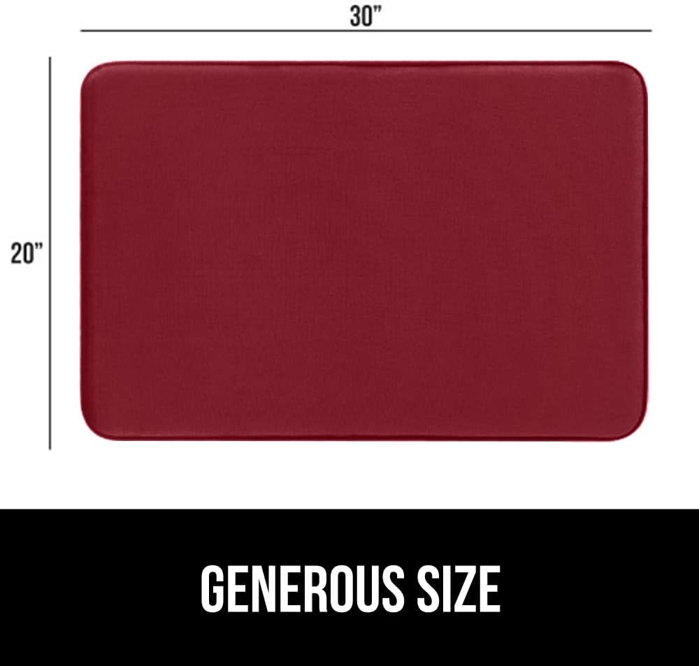 GORILLA GRIP Memory Foam Bath Mat, Soft Absorbent Velvet Bathroom Mats, Durable Dots on Underside, Machine Washable Bathmat, Carpet Rug Room Decor for Shower Tub Floor RV, 30x20 Rugs, Burgundy