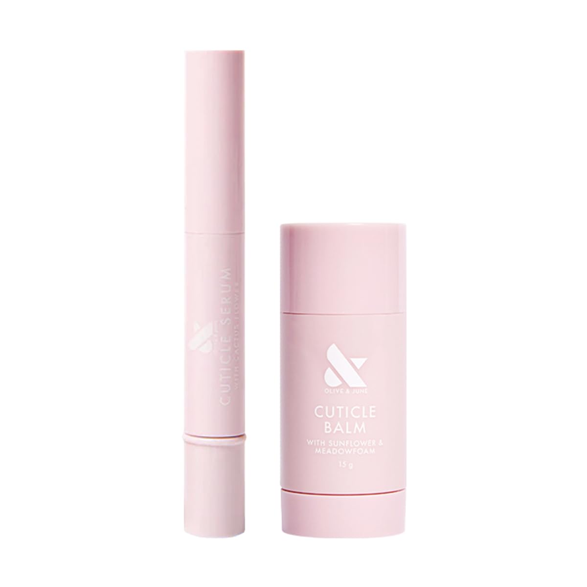 Olive & June Cuticle Hydration Set | Mini Cuticle Serum + Nourishing Balm | Hyaluronic Acid + Meadowfoam | Vegan & Cruelty-Free Nail Care Duo | Fragrance-Free, Dermatologist-Tested