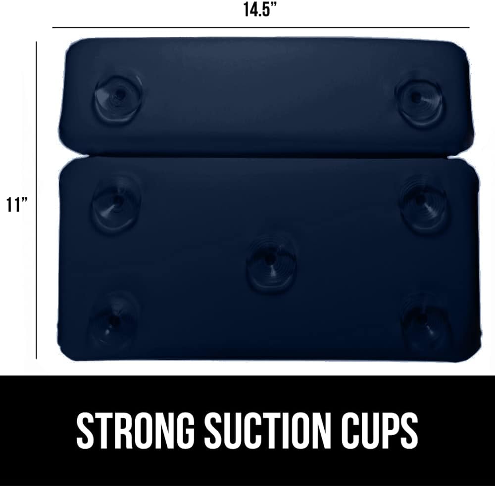 GORILLA GRIP Bath Pillow for Tub, Improved Suction Cups, Luxury Bathtub Pillows, Headrest for Neck and Back Support, Relaxing Home Spa, Hot Tubs and Bathroom Essentials, Gifts for Women, 2 Panel Navy