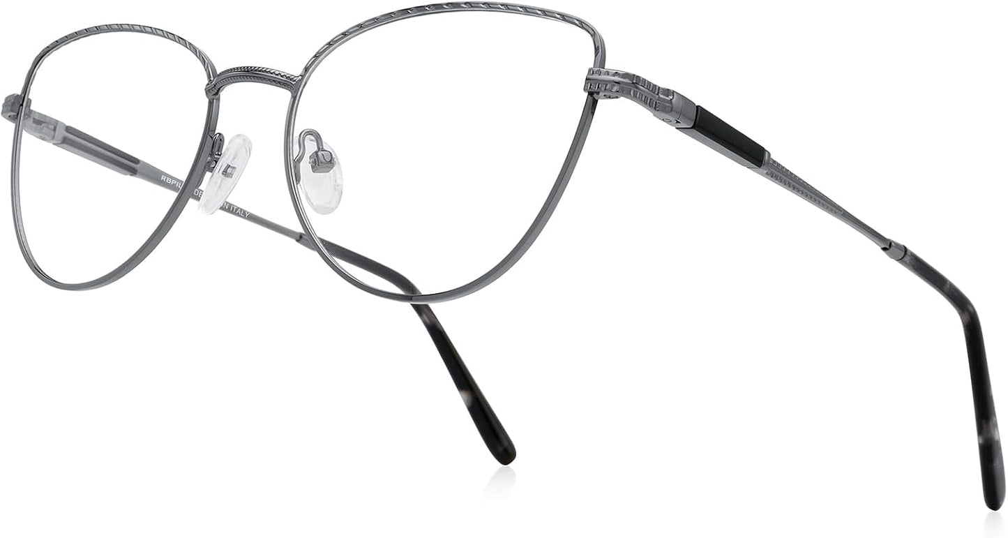RB. Pilot Retro Cateye Reading Glasses for Women Blue Light Blocking Computer Glasses Spring Hinge Readers
