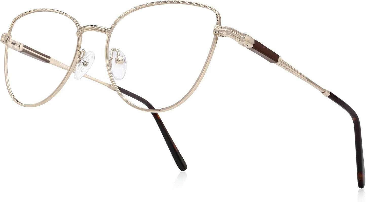 RB. Pilot Retro Cateye Reading Glasses for Women Blue Light Blocking Computer Glasses Spring Hinge Readers