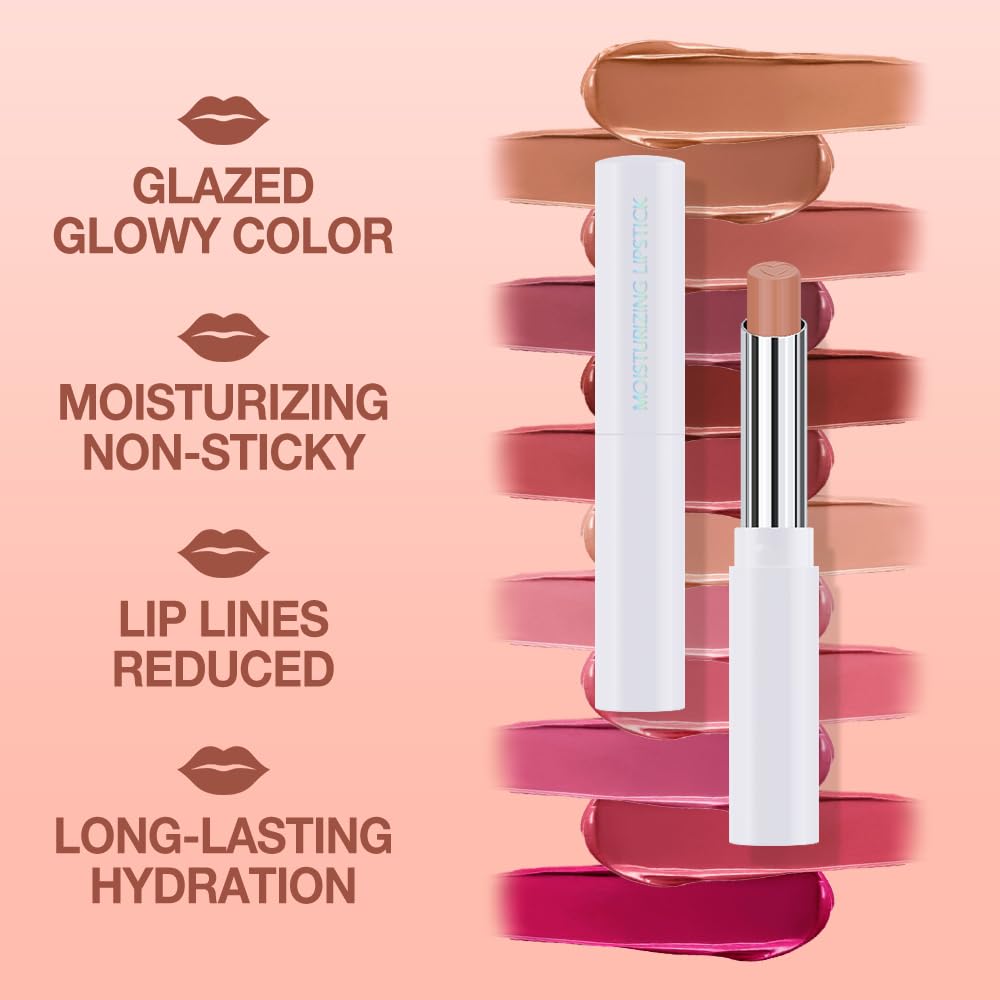 1Pcs Tinted Lip Balm Moisturizing Lipstick – Waterproof Hydrating Matte Lip Balm for Women, Creamy Natural Color Stain for Dry Lips, Soft Matte Finish with Subtle Scent (#07 Almond Skin)