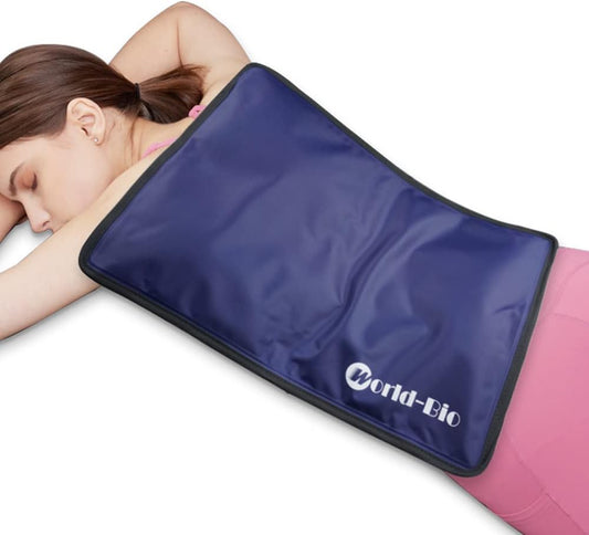 Extra Large Ice Pack for Injuries Reusable, Full Back Ice Pack Large Gel Ice Wrap w/2 Straps Cold Compress for Back Pain Relief from Swelling, Bruises, Sprains, Reusable Cold Pack 23.2" x 14.5"