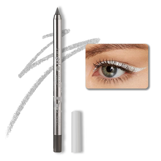 evpct 1Pcs Silver Color Gel Glitter Eyeliner Pencils Set for Women Waterline Waterproof Smudge Proof lapiz de ojos delineador de ojos contra el agua Eye Liner Makeup,05# Silver