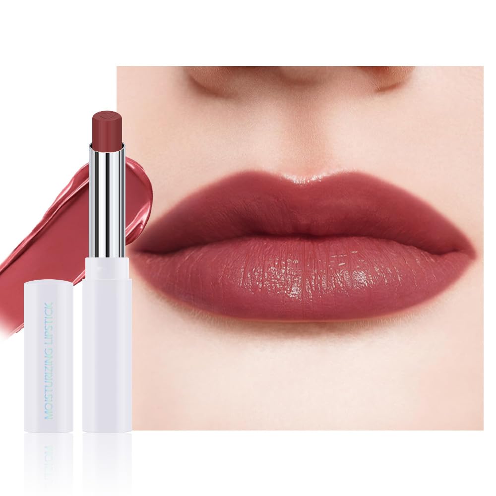 1Pcs Tinted Lip Balm Moisturizing Lipstick – Waterproof Hydrating Matte Lip Balm for Women, Creamy Natural Color Stain for Dry Lips, Soft Matte Finish with Subtle Scent (#06 Vivid Rose Red)