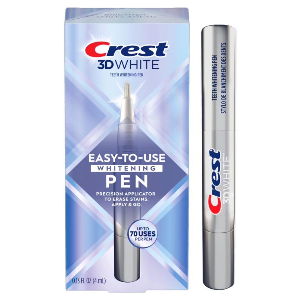 Crest 3DWhite Teeth Whitening Pen – Easy to Use, Erases Surface Stains – Up to 75 Uses per Pen – Convenient, On-The-Go Teeth Whitening Solution