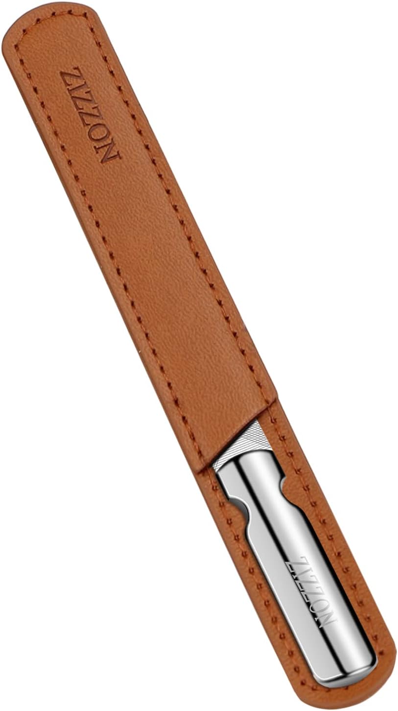ZIZZON Professional Stainless Steel Nail Files Double Sided for Women and Men, Heavy Duty Reusable Manicure Filer for Natural Nails, Great for Home Salon or Travel Use