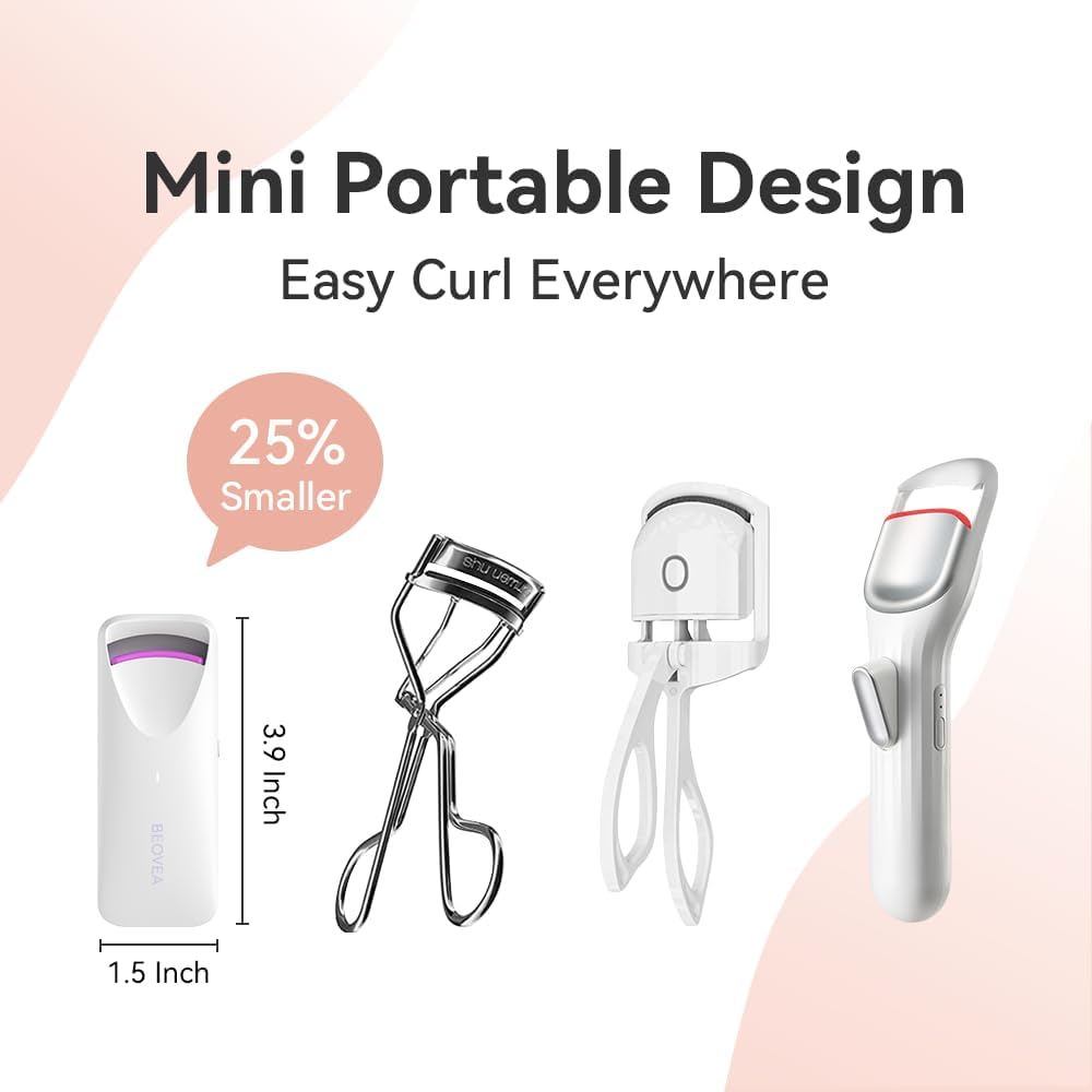 Heated Eyelash Curler – Fast 8-Second Heat for Long-Lasting Curls – Portable Rechargeable Heated Lash Curler, Safe & Effective Eyelash Curlers for All-Day Volume and Lift