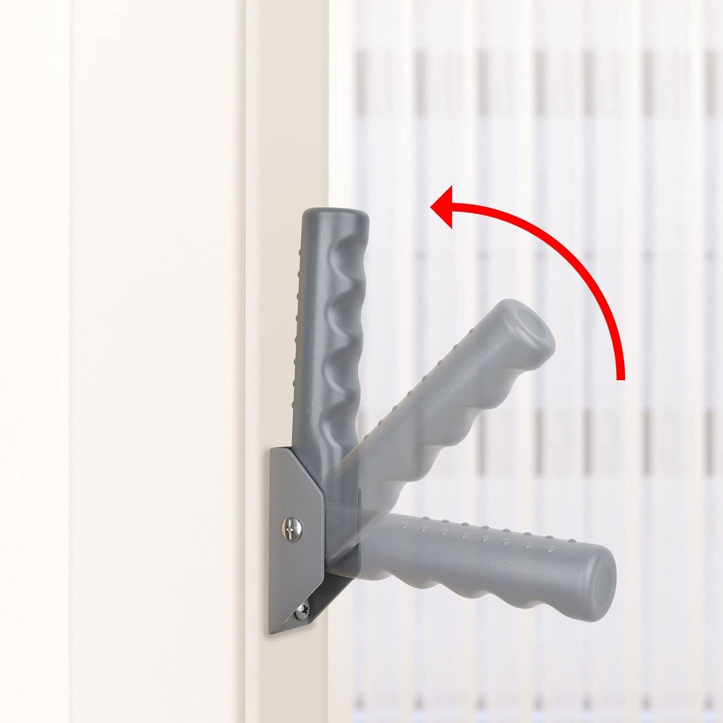 iGuerburn Doorway Flip Assist Handle, Door Assistant Support Grip Handle, Doorway Stair Assist Grab Bar for Elderly or People Who with Balance Issues - Supports Up to 300 Pounds (Grey)