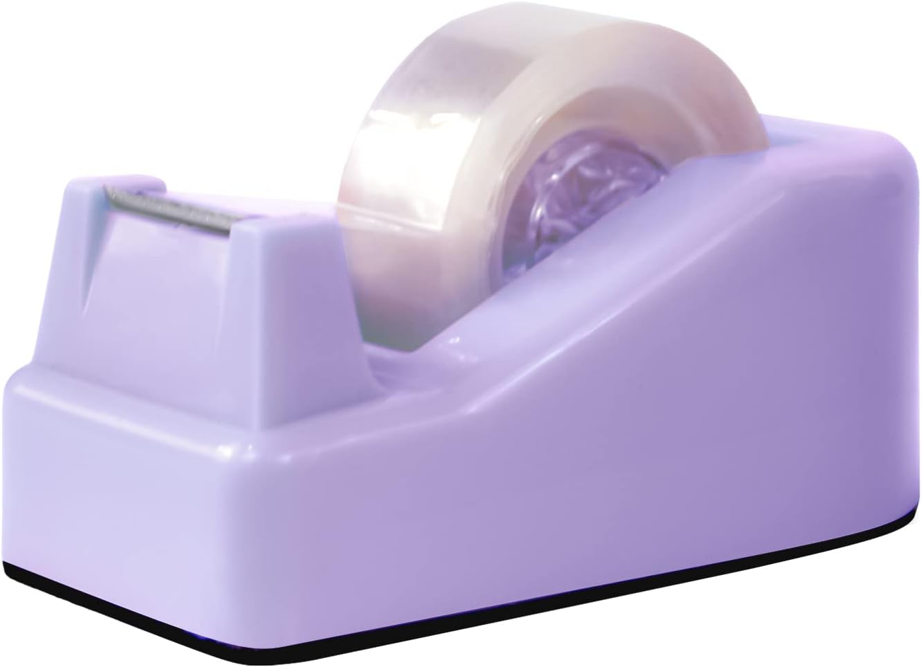 1Pcs Desktop Tape Dispenser Adhesive Roll Holder with Weighted Nonskid Base, Purple (Tape not Included)