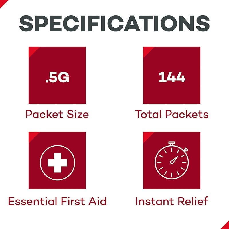 Dealmed Triple Antibiotic Ointment – Made in The USA, Single-Use Packets for Instant Relief from Cuts, Scrapes and Burns, 144 Packets/Box (.5g) - Pack of 1