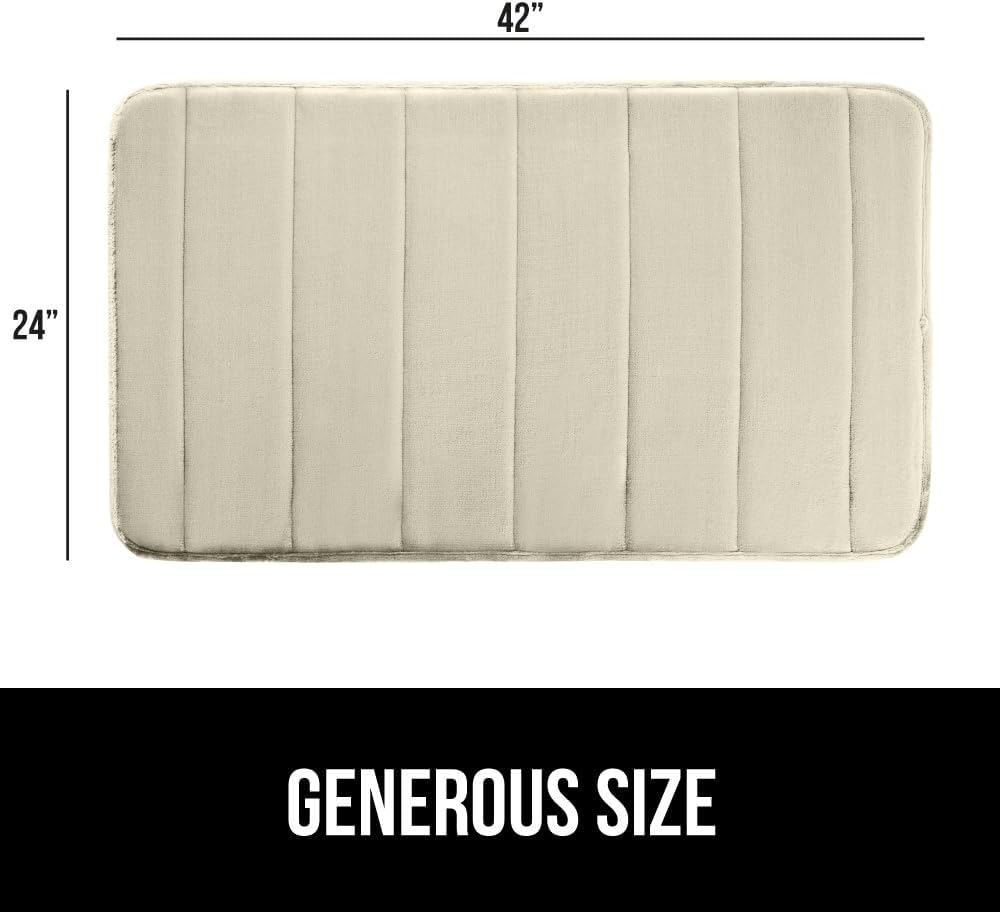 GORILLA GRIP Memory Foam Bath Mat, Soft Absorbent US Designed Bathroom Rug, Gripping Dots Machine Washable Bathmat, Cushioned Floor Mats, Shower Sink Rugs Room Décor Accessories, 42x24 Champagne