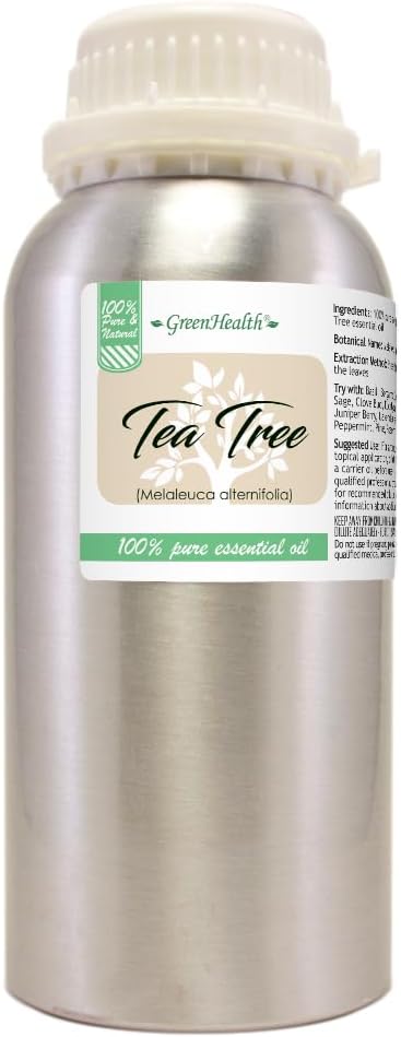 GreenHealth - 16 fl oz Tea Tree Essential Oil (100% Pure & Natural), Aluminum Bottle, Uncut