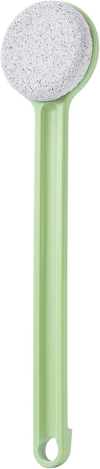 Pumice Stone for Feet with Long Handle (Straight Handle,Green, Count, 1.0)