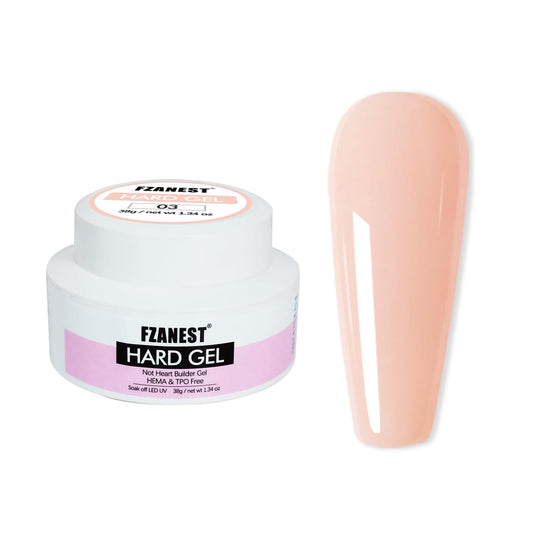 FZANEST Heat-Free Builder Hard Gel Hema-Free Nude Pink Nail Strengthening Extension Sculpting Color UV Gel for Nails #03