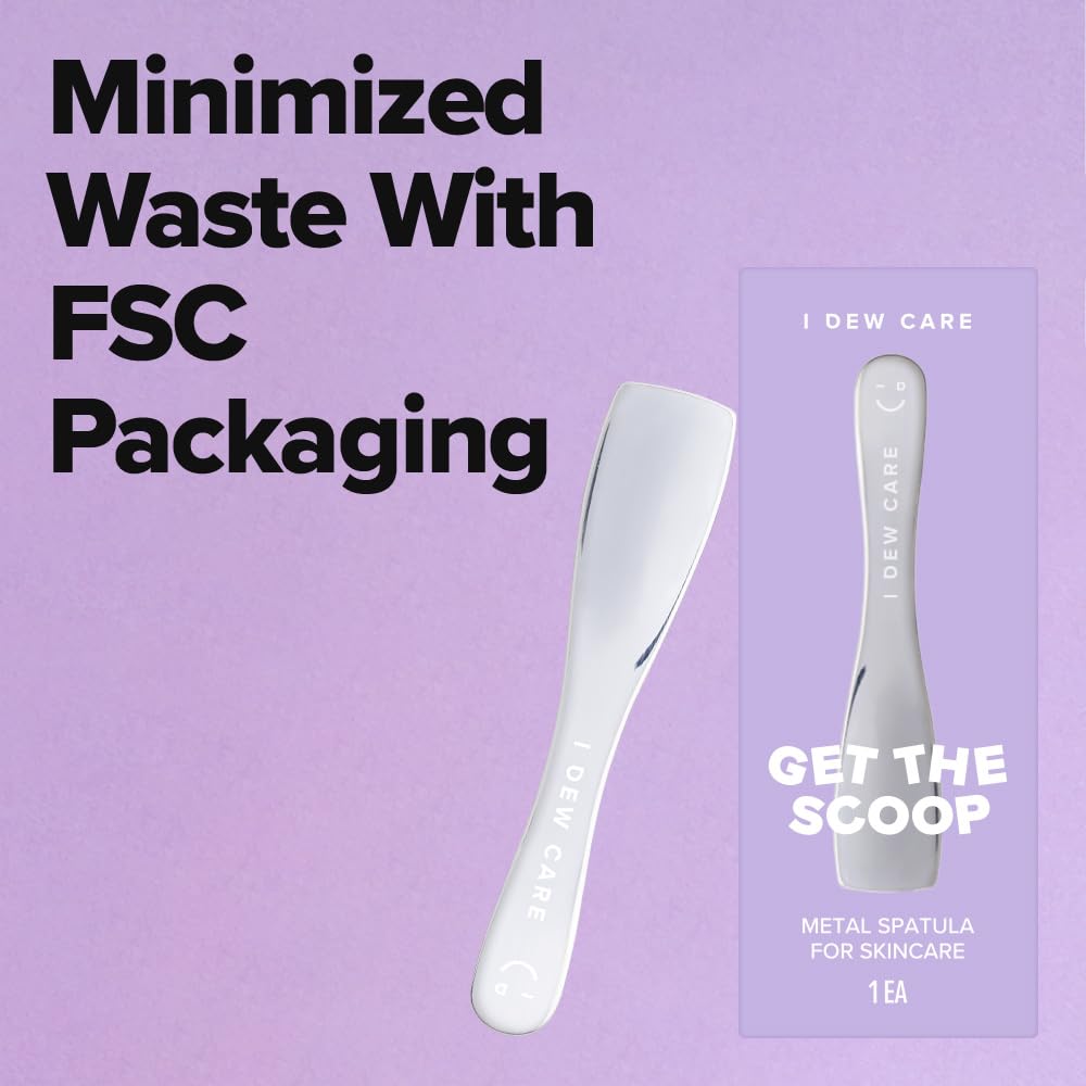 I DEW CARE Skincare Multi-functional Applicator - Get The Scoop | Stainless Steel Makeup Spatula Spoon, Beauty Mini Spoon Tool for Cream, Lip Balm, Wash-Off Masks, Mixing, Depuffing