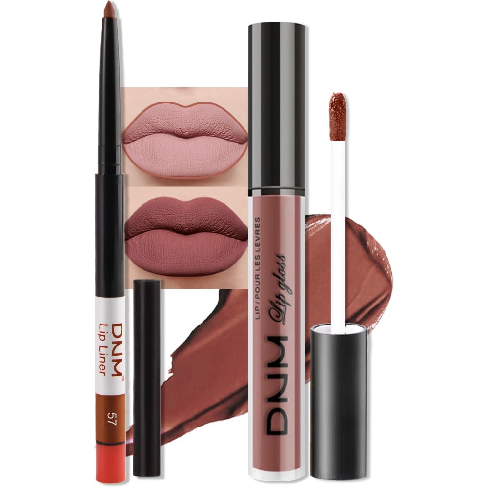 evpct 2Pcs Maroon Matte Lip Liner and Lipstick Combo Set for Women, Maroon Lip Combo Set Liquid Lips Stick Gloss and Lipliner Stains Set Long Lasting Waterproof, Lips Makeup 24 Hours originales