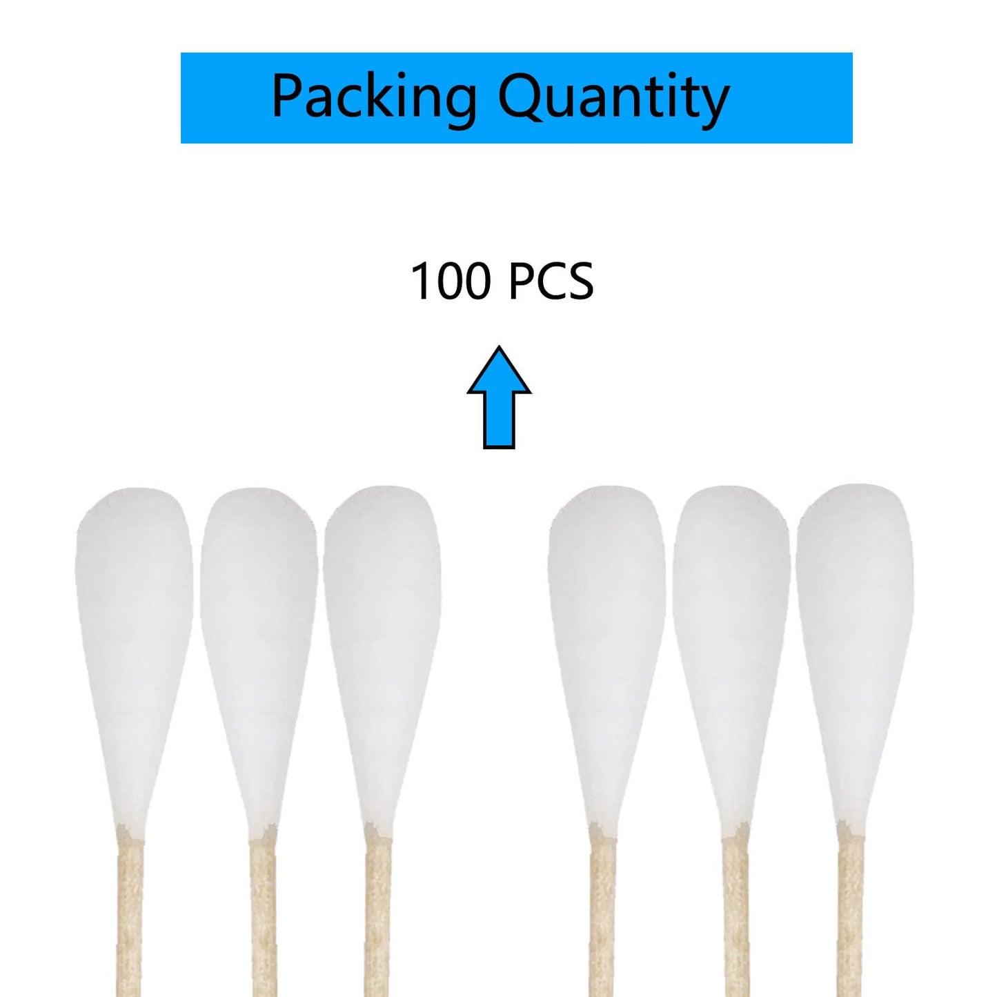 6 Inch Long Cotton Swabs (Large Size) 100pcs for Pets, Gun Cleaning or Makeup