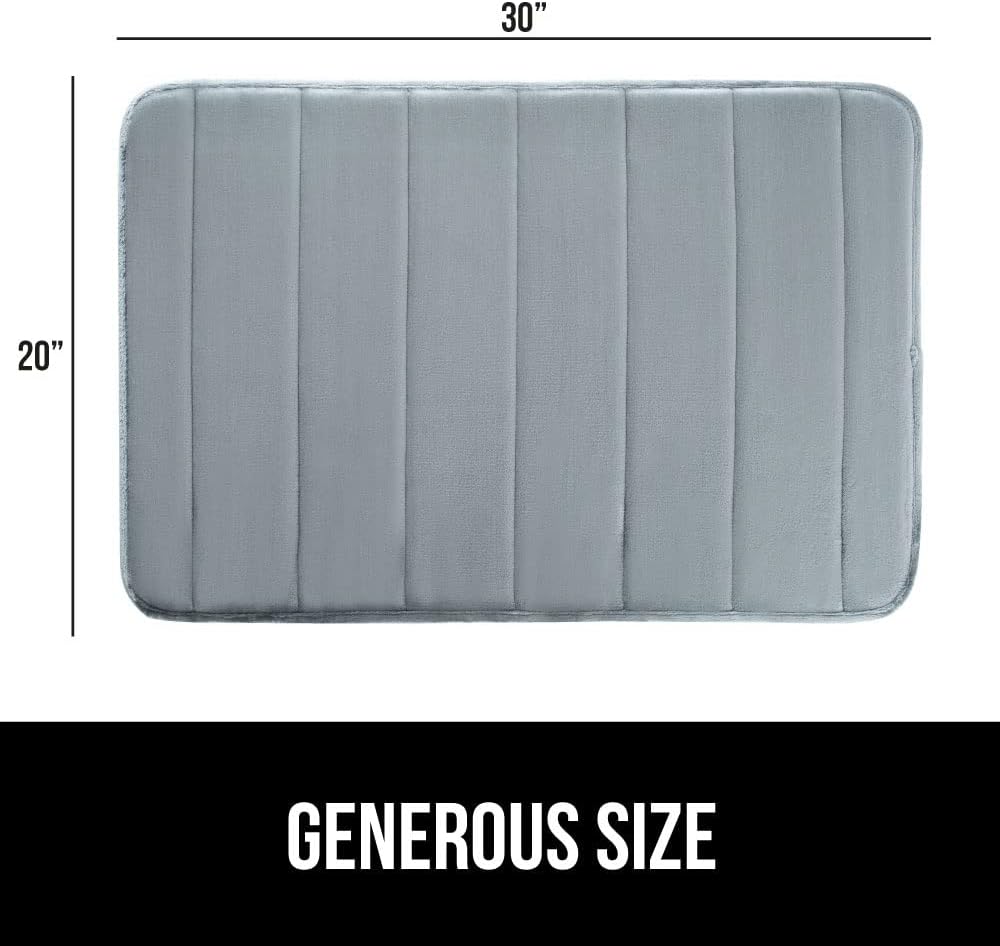 GORILLA GRIP Memory Foam Bath Mat, Soft Absorbent US Designed Bathroom Rug, Gripping Dots Machine Washable Bathmat, Cushioned Floor Mats, Shower Sink Rugs Room Décor Accessories, 30x20 Graphite Gray