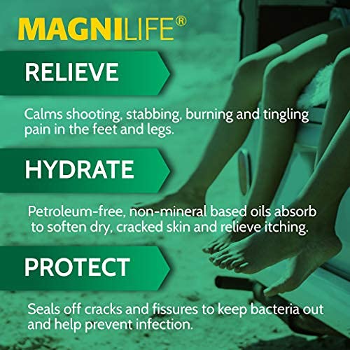 MagniLife DB Pain Relieving Foot Cream, Calming Relief for Burning, Tingling, Shooting & Stabbing Foot Pain, Moisturizing Foot Cream Suitable for Diabetic and Sensitive Skin - 2 Packs of 4 oz