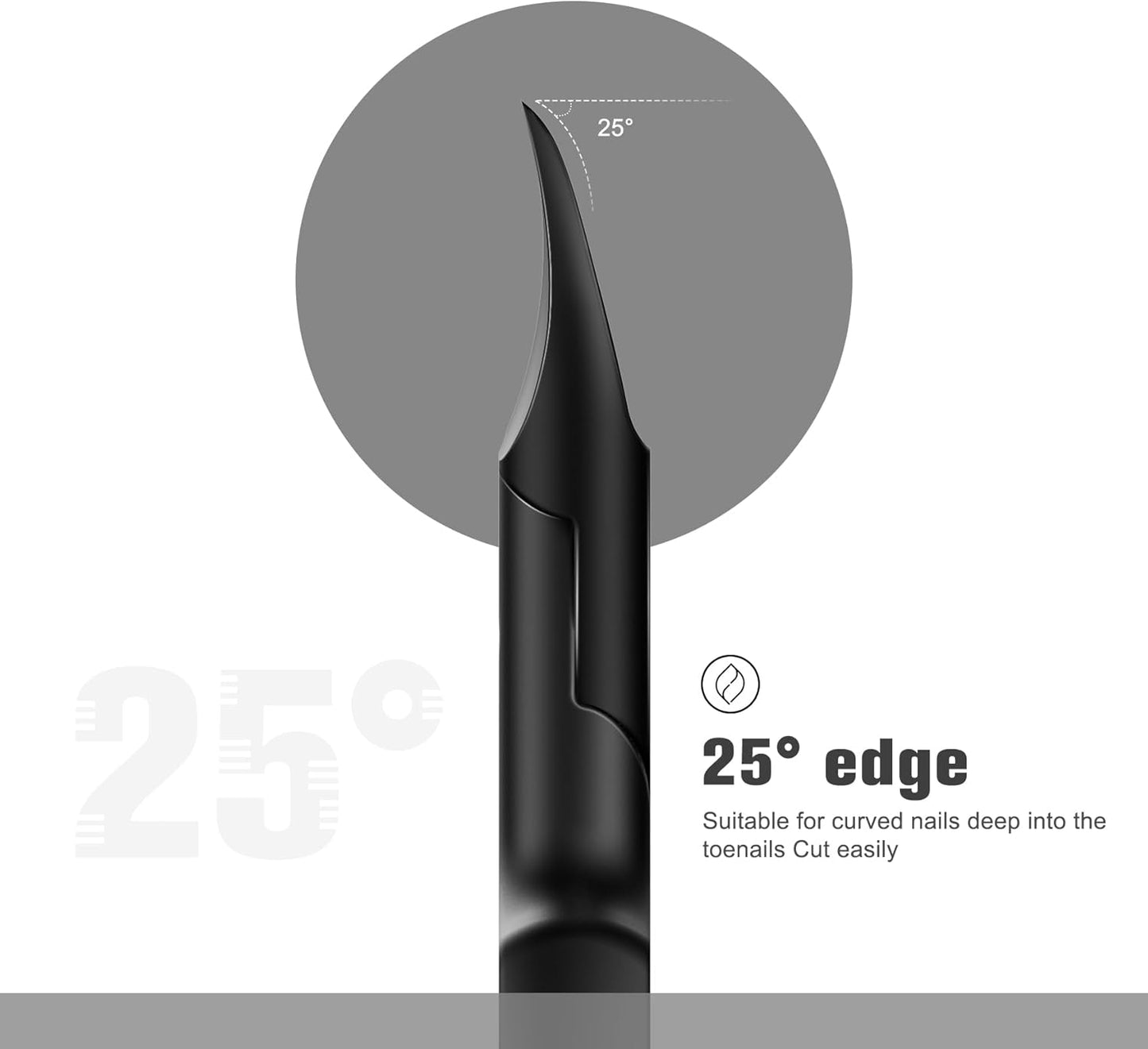 FERYES 25° Edge Toenail Clippers for Thick Nails for Seniors, Heavy Duty Nail Clippers for Ingrown Toenails