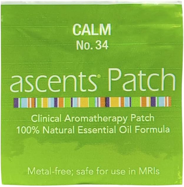 Calm No. 34 Patche for Stress Relief | Essential Oil Blend Natural Aromatheraphy Stickers | Non-Metallic Safe for MRI, Easy Peel and Stick Aroma Calming Patch,50 Patches Pack