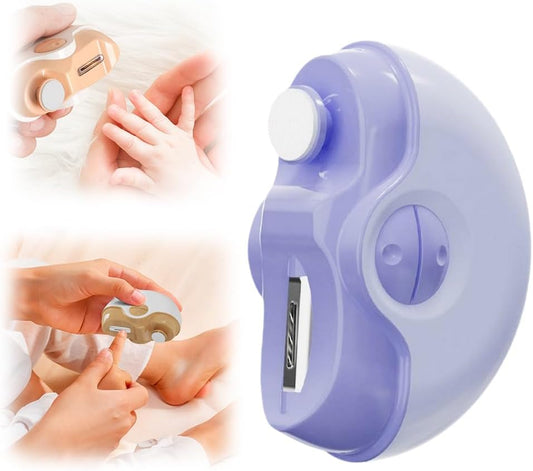 2025 New Electric Nail Clippers, 3 in 1 Electric Polishing Automatic Nail Clippers for Seniors, Electric Nail Trimmer for Fingers and Toes Adults with 2 Adjustable Speeds for Senior Adults (Purple)