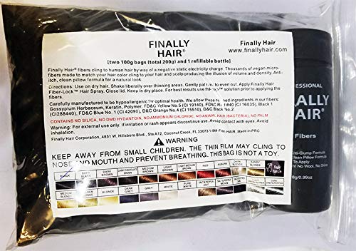 Hair Building Fibers 200 Grams 7 Oz. With Bottle By Finally Hair 50g*4 (Pure White (snow white))