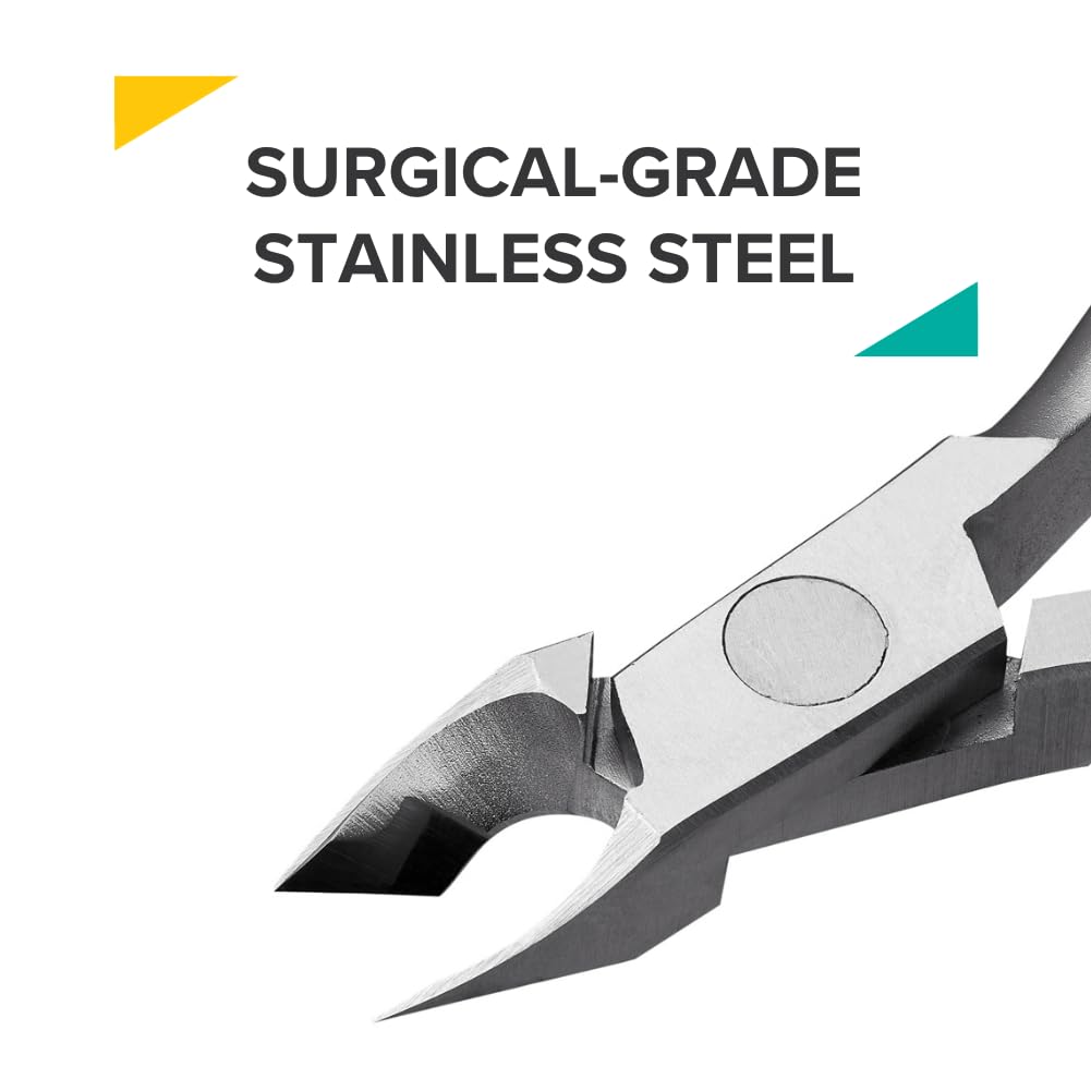 Rui Smiths Professional Cuticle Nippers | Precision Surgical-Grade Stainless Steel Cuticle Trimmer, French Handle, Single Spring, 5mm Jaw (Half Jaw)