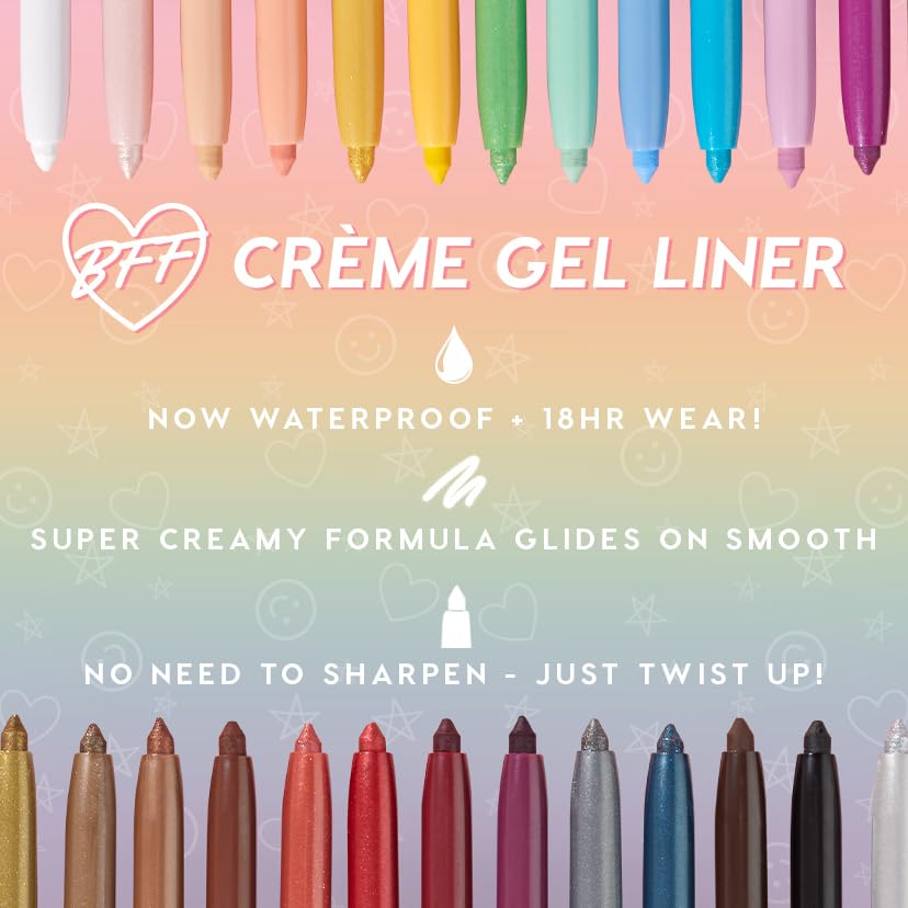 ColourPop BFF Crème Gel Liner - Waterproof Gel Eyeliner Pen with a High-Pigment & Buildable Formula - Colored Eyeliner with 18-Hour Wear - Sunnyvale (0.01 oz)